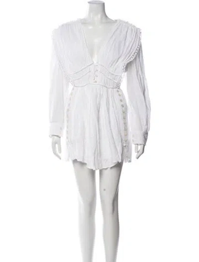 Pre-owned Isabel Marant V-neck Mini Dress In White