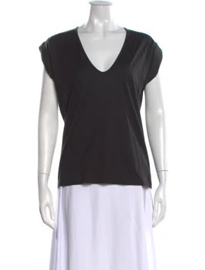 Pre-owned Isabel Marant V-neck Short Sleeve T-shirt In Black