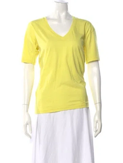 Pre-owned Isabel Marant V-neck Short Sleeve T-shirt W/ Tags In Yellow