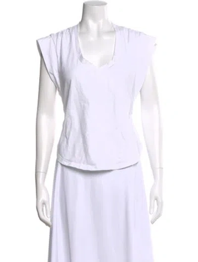 Pre-owned Isabel Marant V-neck Short Sleeve T-shirt In White