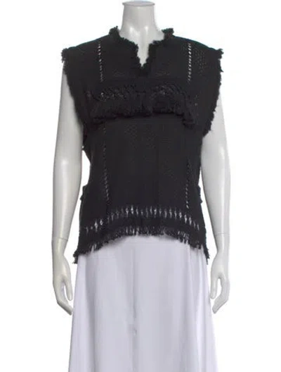 Pre-owned Isabel Marant V-neck Sleeveless Blouse In Black