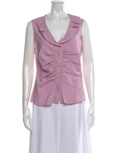 Pre-owned Isabel Marant V-neck Sleeveless Blouse In Purple