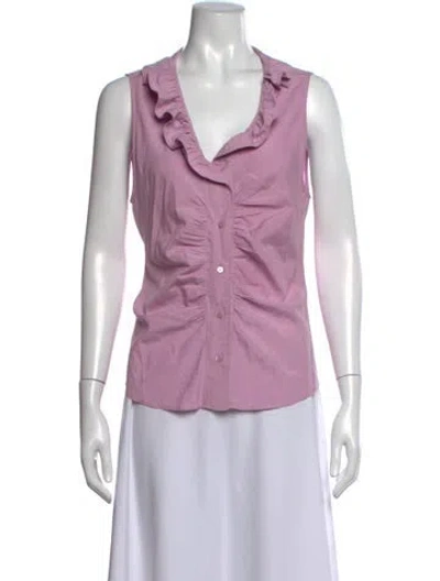 Pre-owned Isabel Marant V-neck Sleeveless Blouse In Purple
