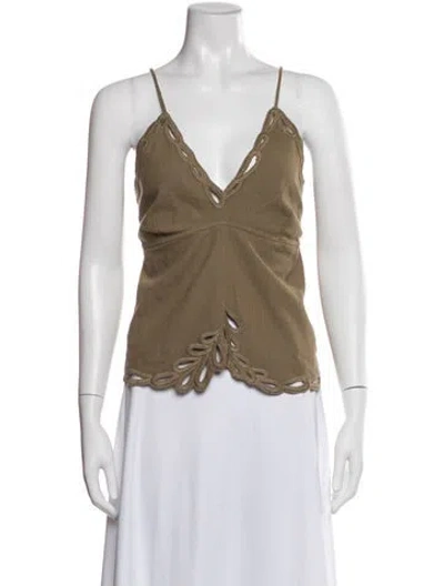 Pre-owned Isabel Marant V-neck Sleeveless Top In Green