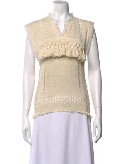 Pre-owned Isabel Marant V-neck Sleeveless Top In Neutral