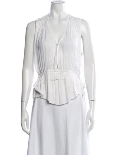 Pre-owned Isabel Marant V-neck Sleeveless Top In White