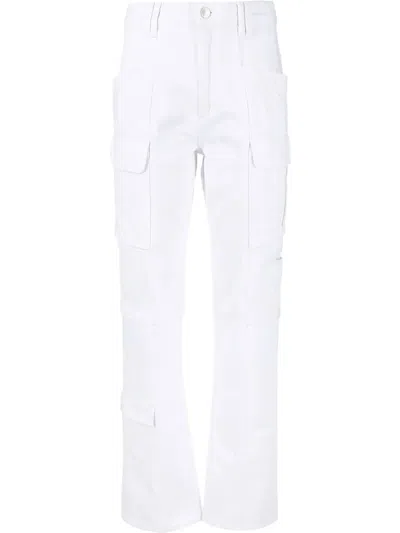 Isabel Marant Vokayo Mid-rise Straight-leg Cargo Pants In White