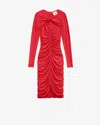 Isabel Marant Ruched Georgette Midi Dress In Red