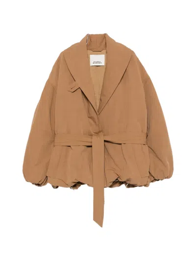 Isabel Marant Volinda Belted Jacket In Brown