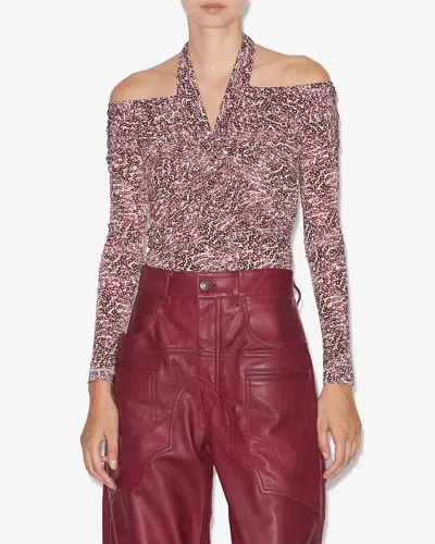 Isabel Marant Vonda Top In Purple Ecru In Multi