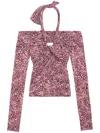 Isabel Marant Vonda Cold-shoulder Draped Top In Purple