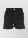 ISABEL MARANT WAIST BELT LOOPS FRINGED DENIM SHORTS