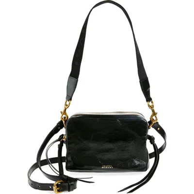 Isabel Marant Wardy Crinkle Leather Camera Bag In Black