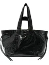 Isabel Marant Wardy Crinkled-finish Tote Bag In Black