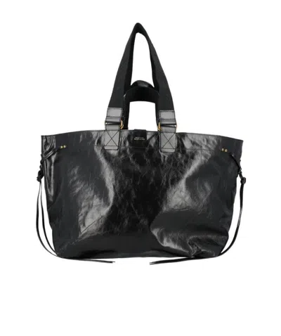 Isabel Marant Wardy Crinkled-finish Tote Bag In Black