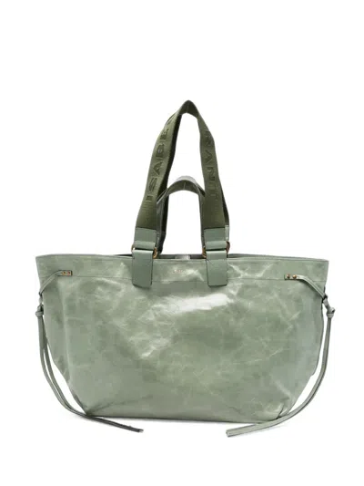 Isabel Marant Wardy Crinkled-leather Shoulder Bag In Green