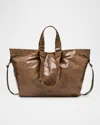 Isabel Marant Wardy Double-handle Leather Tote Bag In Dark Khaki