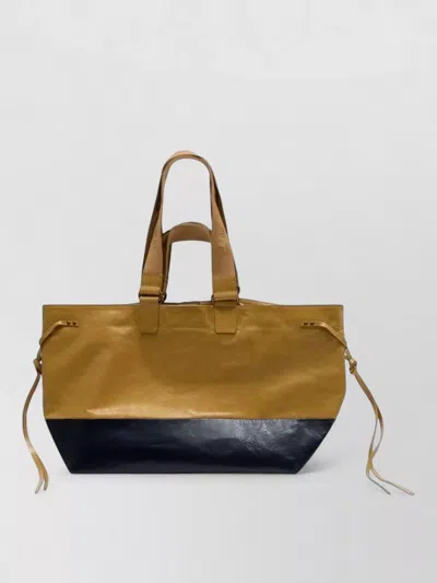 Isabel Marant Wardy Gd Leather Shoulder Tote Bag In Yellow