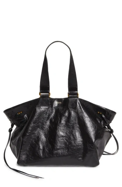Isabel Marant Wardy Leather Shopper Tote In 10bk/black
