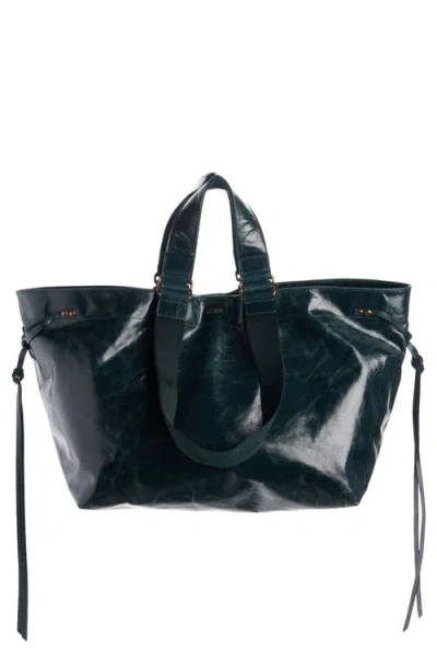 Isabel Marant Wardy Leather Shopper Tote In Green