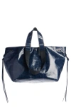Isabel Marant Wardy Leather Shopper Tote In Faded Night 30fn