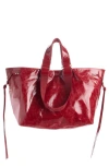 Isabel Marant Wardy Leather Shopper Tote In Red