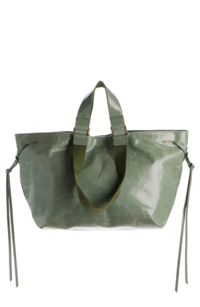 Isabel Marant Wardy Leather Shopper Tote In Green