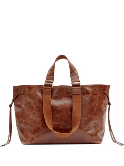 Isabel Marant Wardy Leather Shoulder Bag In Brown