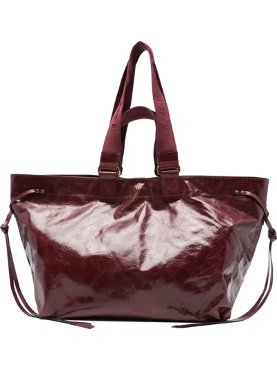 Isabel Marant Wardy Leather Tote Bag In Red