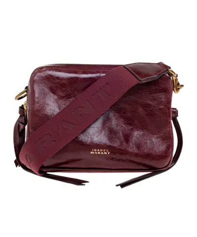 Isabel Marant Logo Shoulder Bag In Burgundy