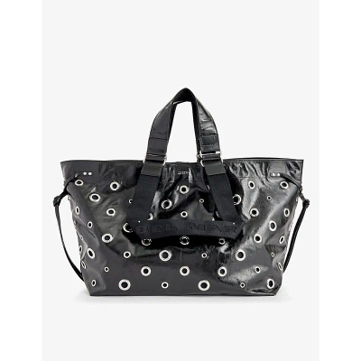 Isabel Marant Wardy Patent-leather Tote Bag In Black