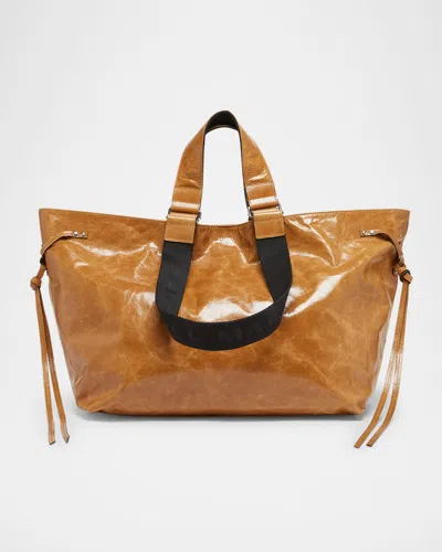 Isabel Marant Wardy Soft Leather Tote Bag In Brown