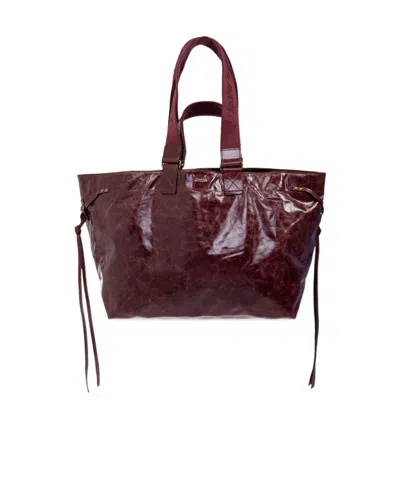 Isabel Marant Logo Tote Bag In Burgundy