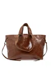 Isabel Marant Wardy Leather Tote Bag In Brown
