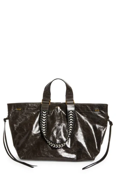Isabel Marant Wardy Xo Capsule Leather Shopper Tote In Anthracite