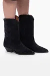 Isabel Marant Ankle Boots In Luxurious Calf Velvet Leather With Sleek Design And Quality Finish In Black