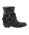 Isabel Marant Buckle Leather Mid-calf Round Toe Boots