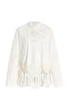 Isabel Marant Severine Macramé Cotton Top In White