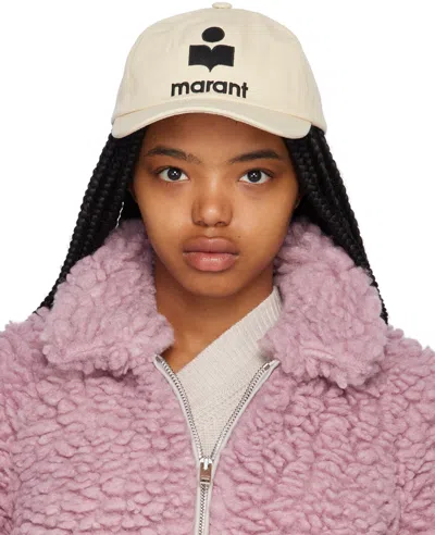 Isabel Marant White & Black Tyron Cap In Ecbk Ecru/black
