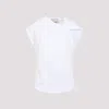 Isabel Marant Organic Cotton Ribbed Crew-neck Asymmetric Sleeveless Cutout T-shirt In White