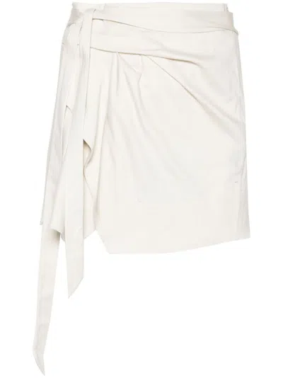 Isabel Marant White Berecine Wrap Mini Skirt In Neutrals