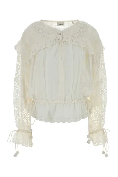 Isabel Marant White Cotton Blend Nowana Blouse