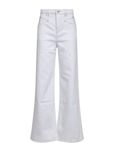 Isabel Marant Women White Cotton Denim Lemony Jeans In Multi