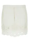 Isabel Marant Palmira Mini Skirt With Embroidered Palm Motifs And Scalloped Hem