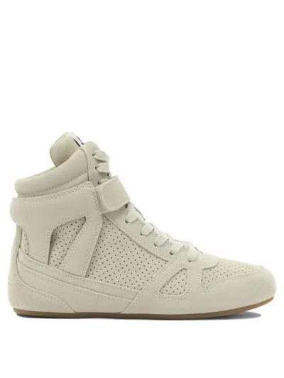 Isabel Marant White Cowhide Velvet Sneakers In Multi