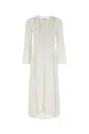 Isabel Marant Midi Dress With Long Sleeves And Lace Trim In White
