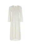 Isabel Marant Midi Dress With Long Sleeves And Lace Trim In White
