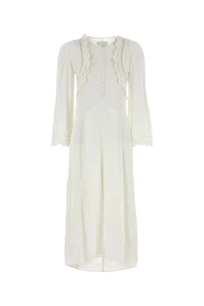 ISABEL MARANT ABITO FAUSTINA IN CREPE BIANCO DONNA