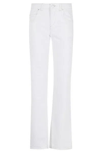 Isabel Marant White Denala Gz Belt-loops Flared Cotton Jeans In Multi