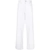 Isabel Marant Marant High-waisted White Denim Jeans With Logo-engraved Hardware In White